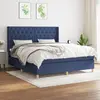 vidaXL Sommier à lattes de lit avec matelas Bleu 160x200 cm Tissu
