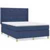 vidaXL Sommier à lattes de lit avec matelas Bleu 140x190 cm Tissu