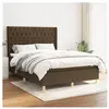 vidaXL Sommier à lattes de lit avec matelas Marron foncé 140x190 cm