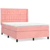 vidaXL Sommier à lattes de lit avec matelas Rose 140x200 cm Velours