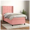 vidaXL Sommier à lattes de lit avec matelas Rose 90x190 cm Velours