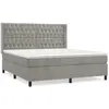 vidaXL Sommier à lattes de lit et matelas Gris clair 180x200cm Velours