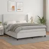 vidaXL Sommier à lattes de lit avec matelas Blanc 160x200cm Similicuir