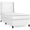 vidaXL Sommier à lattes de lit avec matelas Blanc 90x190 cm Similicuir