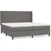 vidaXL Sommier à lattes de lit avec matelas Gris 200x200 cm Similicuir