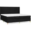 vidaXL Sommier à lattes de lit avec matelas Noir 200x200 cm Tissu