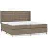vidaXL Sommier à lattes de lit avec matelas Taupe 200x200 cm Tissu