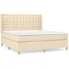 vidaXL Sommier à lattes de lit avec matelas Crème 180x200 cm Tissu