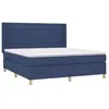 vidaXL Sommier à lattes de lit avec matelas Bleu 160x200 cm Tissu