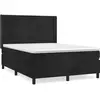 vidaXL Sommier à lattes de lit avec matelas Noir 140x190 cm Velours