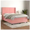 vidaXL Sommier à lattes de lit avec matelas Rose 140x200 cm Velours