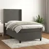 vidaXL Sommier à lattes de lit et matelas Gris foncé 90x190 cm Velours