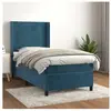 vidaXL Sommier à lattes de lit avec matelas Bleu foncé 90x190 cm