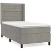 vidaXL Sommier à lattes de lit et matelas Gris clair 100x200cm Velours