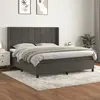 vidaXL Sommier à lattes de lit et matelas Gris foncé 180x200cm Velours
