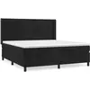 vidaXL Sommier à lattes de lit avec matelas Noir 180x200 cm Velours