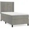 vidaXL Sommier à lattes de lit et matelas Gris clair 90x190 cm Velours