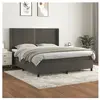 vidaXL Sommier à lattes de lit et matelas Gris foncé 160x200cm Velours