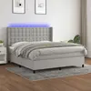 vidaXL Sommier à lattes de lit matelas LED Gris clair 160x200 cm Tissu