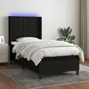 vidaXL Sommier à lattes de lit matelas et LED Noir 90x190 cm Tissu
