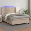 vidaXL Sommier à lattes de lit matelas LED Cappuccino 140x200 cm
