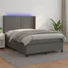 vidaXL Sommier à lattes de lit matelas LED Gris 140x200 cm Similicuir