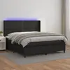 vidaXL Sommier à lattes de lit matelas LED Noir 180x200cm Similicuir