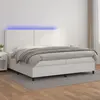 vidaXL Sommier à lattes de lit matelas LED Blanc 200x200 cm Similicuir