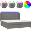 vidaXL Sommier à lattes de lit matelas LED Gris foncé 200x200 cm Tissu