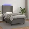 vidaXL Sommier à lattes de lit matelas LED Gris 90x190 cm Similicuir