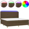 vidaXL Sommier à lattes de lit matelas et LED Marron foncé 200x200 cm
