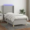 vidaXL Sommier à lattes de lit matelas LED Gris clair 100x200 cm Tissu