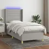 vidaXL Sommier à lattes de lit matelas LED Gris clair 80x200cm Tissu