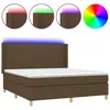 vidaXL Sommier à lattes de lit matelas et LED Marron foncé 180x200cm