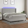 vidaXL Sommier à lattes de lit matelas LED Gris clair 180x200 cm Tissu