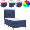 vidaXL Sommier à lattes de lit matelas et LED Bleu 80x200cm Tissu