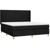 vidaXL Sommier à lattes de lit matelas et LED Noir 180x200 cm Tissu