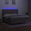 vidaXL Sommier à lattes de lit matelas et LED Taupe 180x200 cm Tissu