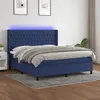 vidaXL Sommier à lattes de lit matelas et LED Bleu 180x200 cm Tissu