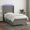 vidaXL Sommier à lattes de lit matelas LED Gris foncé 80x200cm Tissu