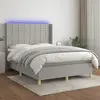 vidaXL Sommier à lattes de lit et matelas et LED Gris clair 140x190 cm