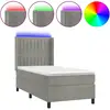 vidaXL Sommier à lattes de lit matelas LED Gris clair 90x200cm Velours
