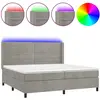 vidaXL Sommier à lattes de lit matelas et LED Gris clair 200x200 cm
