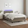vidaXL Sommier à lattes de lit avec matelas LED Taupe 120x200 cm Tissu