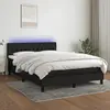 vidaXL Sommier à lattes de lit avec matelas LED Noir 140x200 cm Tissu