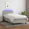 vidaXL Sommier à lattes de lit avec matelas et LED Gris clair 80x200cm
