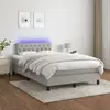 vidaXL Sommier à lattes de lit matelas LED Gris clair 120x200 cm Tissu