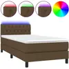 vidaXL Sommier à lattes de lit et matelas et LED Marron foncé 90x200cm