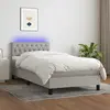 vidaXL Sommier à lattes de lit matelas LED Gris clair 100x200 cm Tissu