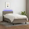 vidaXL Sommier à lattes de lit avec matelas LED Taupe 90x190 cm Tissu